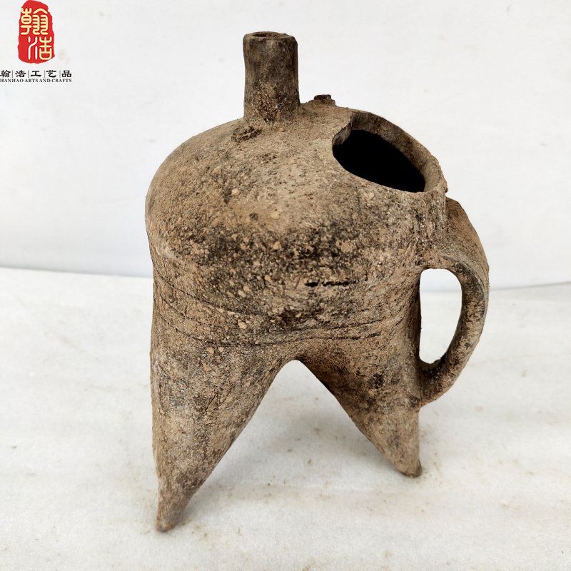 二里头遗址出土的陶盉酒器摆件工艺品